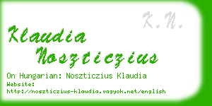 klaudia noszticzius business card